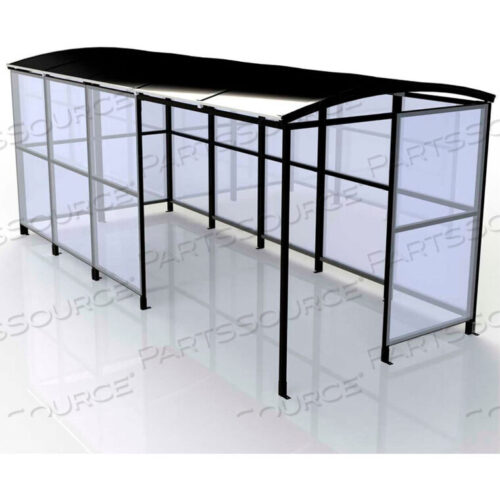 OEM#: SR1564-F-BLK4-СТОРОННЯЯ КУРИТЕЛЬНАЯ КАМЕРА - ОТДЕЛЬНОСТОЯЩАЯ - АЛЮМИНИЕВАЯ КРЫША 172 Ш X 7 Г X 711 В от No Butts Bin Co.