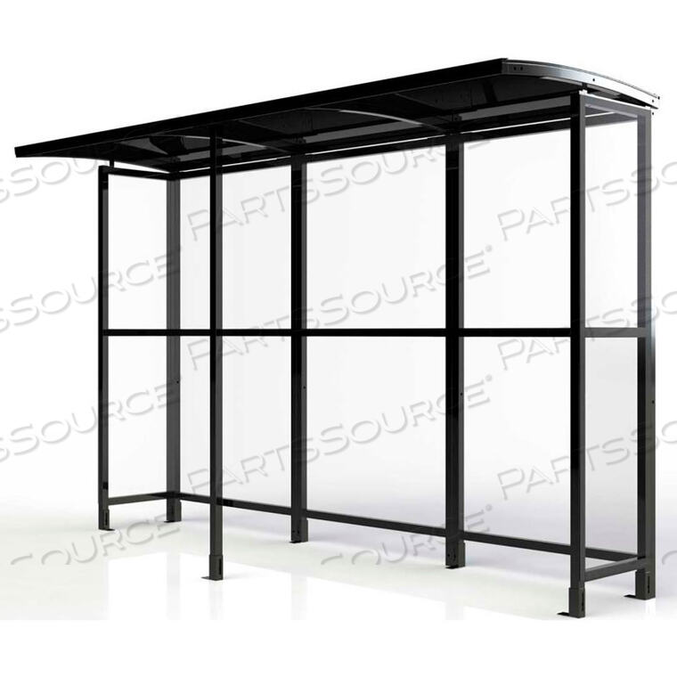 OEM#: SR1584-F-BLKOPEN ОТДЕЛЬНОСТОЯЩАЯ ПЕРЕДНЯЯ КРЫША ДЛЯ КУРЕНИЯ 104 Ш x 36 Г x 711 В из алюминия от No Butts Bin Co.