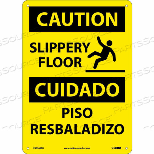 OEM#: ESC366RBBILASTIC ЗНАК С МНОГОЯЗЫЧНОЙ ИНФОРМАЦИЕЙ - ОСТОРОЖНО, СКОЛЬЗКИЙ ПОЛ от National Marker Company