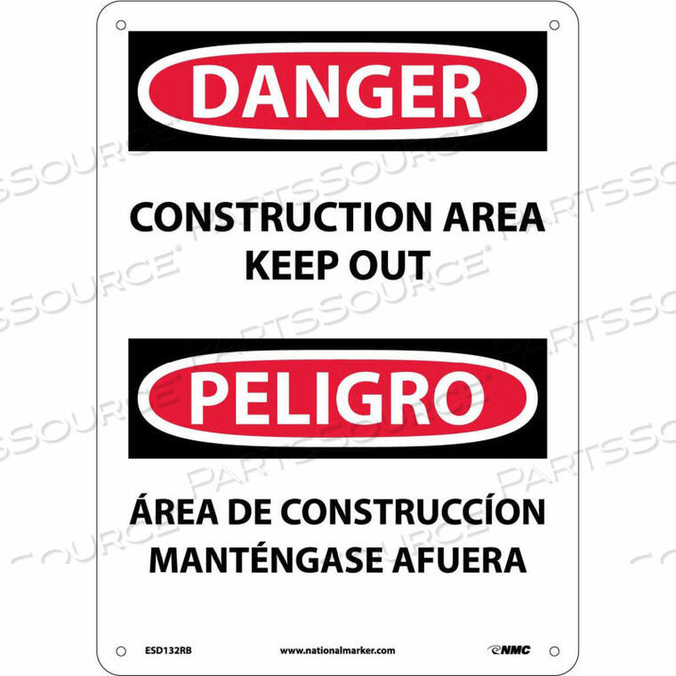 OEM#: ESD132RBBILISTIC ЗНАК С ИНФОРМАЦИЕЙ О ПЛАСТИКЕ - ОПАСНОСТЬ СТРОИТЕЛЬНАЯ ЗОНА, НЕ ВХОДИТЬ от National Marker Company