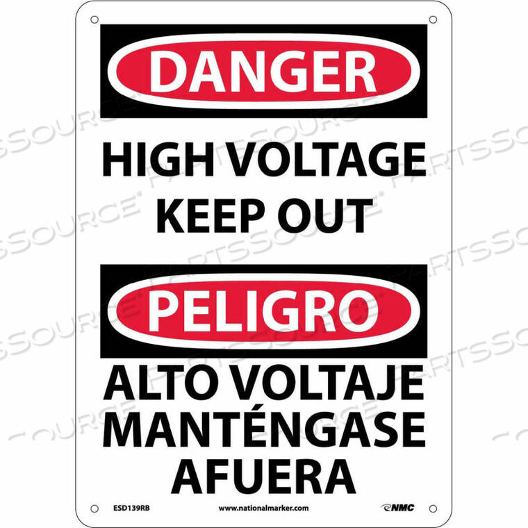 OEM#: ESD139RBBILISTIC PLASTIC SIGN - ОПАСНО! ВЫСОКОЕ НАПРЯЖЕНИЕ. ДЕКОРАТИВНО. National Marker Company