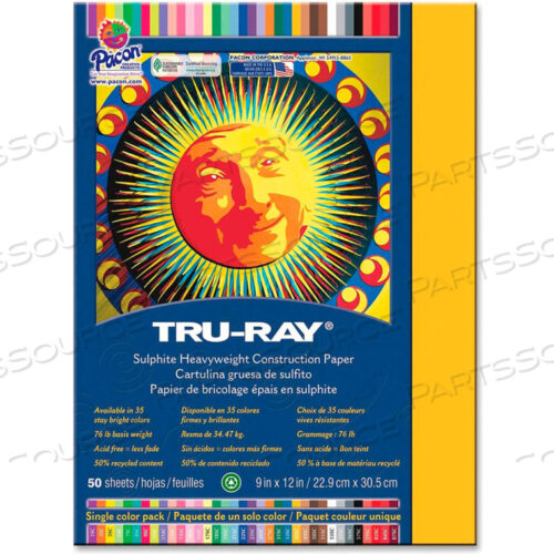 Плотная строительная бумага TRU-RAY 9 X 12 ЗОЛОТАЯ