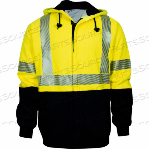 СВЕТОТЯЩАЯ КОФТА С МОЛНИЕЙ СПЕРЕДИ, ГИБРИДНАЯ ПОДКЛАДКА FR, КЛАСС 3, ТИП R, 3XL, ЖЕЛТАЯ/ТЕМНО-СИНАЯ