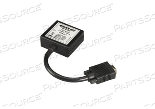 VGA DISPLAY BALUN, КАБЕЛЬ CAT5, ЭКРАНИРОВАННЫЙ RJ-45, HD15 M НА 6-ВОЛЬНОМ ВЫВОДЕ, 2,4 ДЮЙМА X 1 ДЮЙМ X 2,3 ДЮЙМА, СООТВЕТСТВУЕТ CE, CUL, FCC, UL