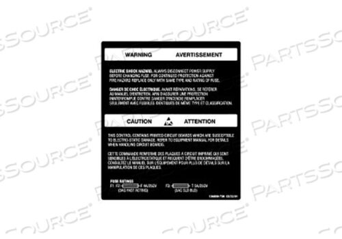 OEM#: P136809738ПРЕДУПРЕДИТЕЛЬНАЯ ЭТИКЕТКА от STERIS Corporation