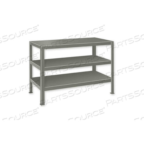 СВЕРХПРОЧНЫЙ РАБОЧИЙ СТОЛ С 3 ПОЛКАМИ - 60 Ш X 28 Г СЕРЫЙ
