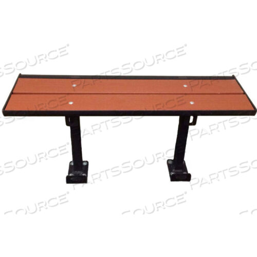 3-ФУТОВОЕ СИДЕНЬЕ ИЗ КОМПОЗИТНОЙ ДРЕВЕСИНЫ СО СТАЛЬНЫМ КАРКАСОМ, БЕЗ СПИНКИ - КРАСНОЕ ДЕРЕВО