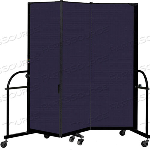3-ПАНЕЛЬНАЯ ПРОЧНАЯ ПЕРЕНОСНАЯ КОМНАТНАЯ ПЕРЕГОРОДКА, 6H X 5 9L, ЦВЕТ ТКАНИ: ТЕМНО-СИНИЙ