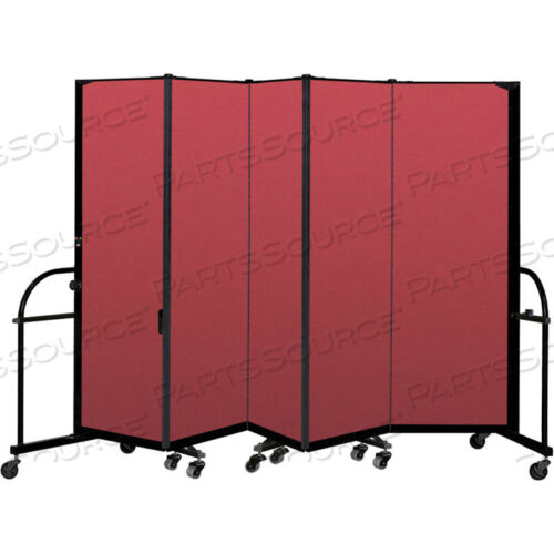 5-ПАНЕЛЬНАЯ ПРОЧНАЯ ПЕРЕНОСНАЯ КОМНАТНАЯ ПЕРЕГОРОДКА - 6H X 9 5L - ЦВЕТ ТКАНИ: КРАСНЫЙ