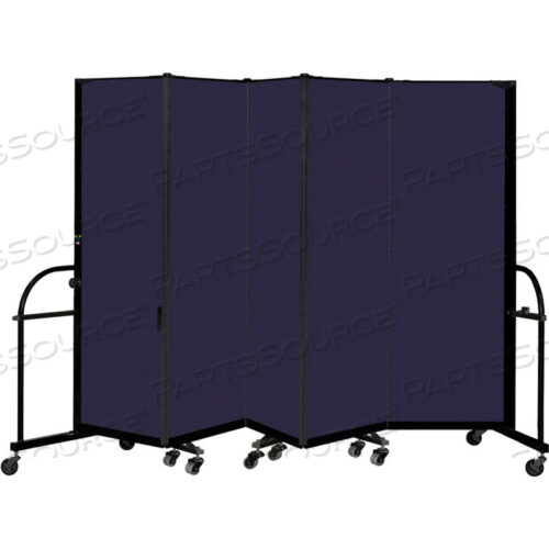 5-ПАНЕЛЬНАЯ ПРОЧНАЯ ПЕРЕНОСНАЯ КОМНАТНАЯ ПЕРЕГОРОДКА, 6H X 9 5L, ЦВЕТ ТКАНИ: ТЕМНО-СИНИЙ