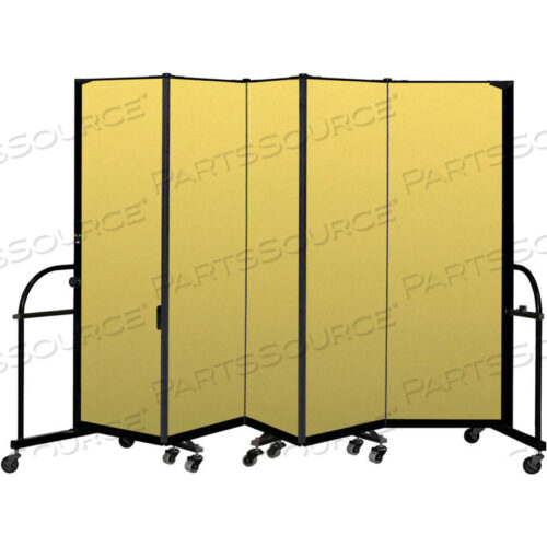 5-ПАНЕЛЬНАЯ ПРОЧНАЯ ПЕРЕНОСНАЯ КОМНАТНАЯ ПЕРЕГОРОДКА - 6H X 9 5L - ЦВЕТ ТКАНИ: ЖЕЛТЫЙ