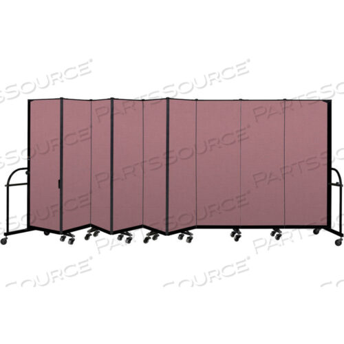 9-ПАНЕЛЬНАЯ ПРОЧНАЯ ПЕРЕНОСНАЯ КОМНАТНАЯ ПЕРЕГОРОДКА - 6H X 16 9L - ЦВЕТ ТКАНИ: РОЗОВЫЙ