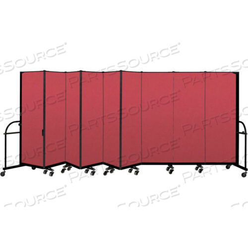 9-ПАНЕЛЬНАЯ ПРОЧНАЯ ПЕРЕНОСНАЯ КОМНАТНАЯ ПЕРЕГОРОДКА - 6H X 16 9L - ЦВЕТ ТКАНИ: КРАСНЫЙ
