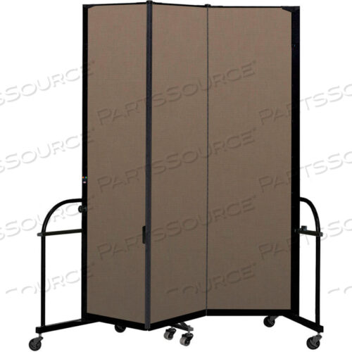 3-ПАНЕЛЬНАЯ ПРОЧНАЯ ПЕРЕНОСНАЯ КОМНАТНАЯ ПЕРЕГОРОДКА - 7 4H X 5 9L - ЦВЕТ ТКАНИ: ОРЕХОВЫЙ