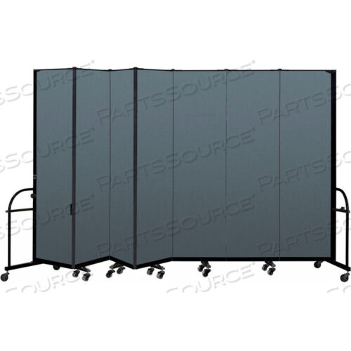 7-ПАНЕЛЬНАЯ ПРОЧНАЯ ПЕРЕНОСНАЯ КОМНАТНАЯ ПЕРЕГОРОДКА - 7 4H X 13 1L - ЦВЕТ ТКАНИ: ОЗЕРО