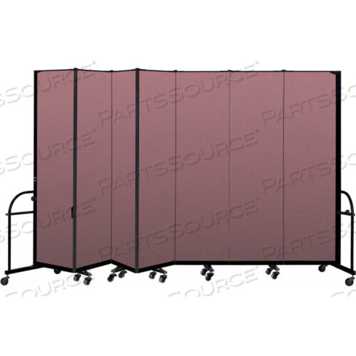 7-ПАНЕЛЬНАЯ ПРОЧНАЯ ПЕРЕНОСНАЯ КОМНАТНАЯ ПЕРЕГОРОДКА - 7 4H X 13 1L - ЦВЕТ ТКАНИ: РОЗОВЫЙ