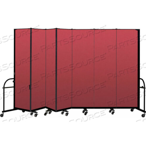 7-ПАНЕЛЬНАЯ ПРОЧНАЯ ПЕРЕНОСНАЯ КОМНАТНАЯ ПЕРЕГОРОДКА - 7 4H X 13 1L - ЦВЕТ ТКАНИ: КРАСНЫЙ