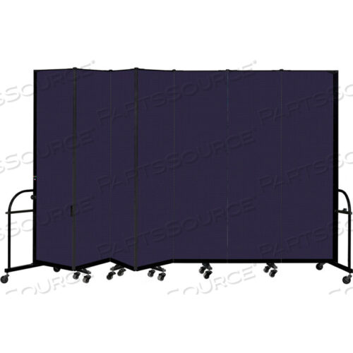 7-ПАНЕЛЬНАЯ ПРОЧНАЯ ПЕРЕНОСНАЯ КОМНАТНАЯ ПЕРЕГОРОДКА, 7 4H X 13 1L, ЦВЕТ ТКАНИ: ТЕМНО-СИНИЙ