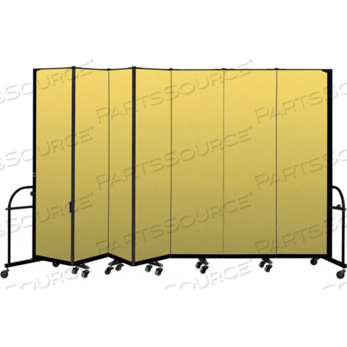 7-ПАНЕЛЬНАЯ ПРОЧНАЯ ПЕРЕНОСНАЯ КОМНАТНАЯ ПЕРЕГОРОДКА - 7 4H X 13 1L - ЦВЕТ ТКАНИ: ЖЕЛТЫЙ