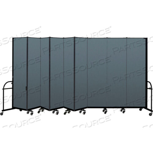 9 PANEL HEAVY DUTY PORTABLE ROOM DIVIDER - 7 4H X 16 9L - FABRIC COLOR: LAKE
