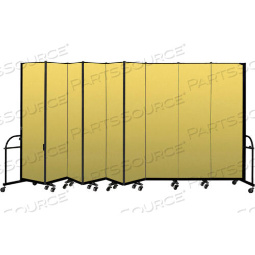 9-ПАНЕЛЬНАЯ ПРОЧНАЯ ПЕРЕНОСНАЯ КОМНАТНАЯ ПЕРЕГОРОДКА - 7 4H X 16 9L - ЦВЕТ ТКАНИ: ЖЕЛТЫЙ