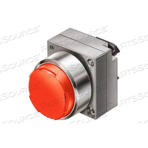 КНОПКА, МГНОВЕННОГО ДЕЙСТВИЯ, КРАСНАЯ, ВЫДВИНУТАЯ КОЛПАЧОК, ОПЕРАТОР, КРУГЛАЯ-МЕТАЛЛИЧЕСКАЯ