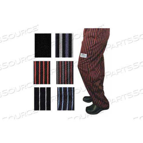 БРЮКИ E Z FIT CHEFS, СРЕДНИЙ РАЗМЕР, ЧЕРНО-БЕЛАЯ ПОЛОСКА