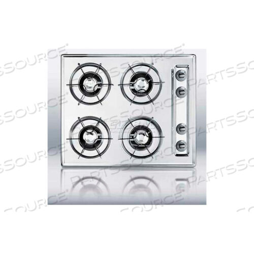 ГАЗОВАЯ ПЛИТА 24 Вт, ЧЕТЫРЕ КОНФОРК, ГАЗОВЫЙ ИСКРОВЫЙ ПОЖИГ, МАТОВЫЙ ХРОМ