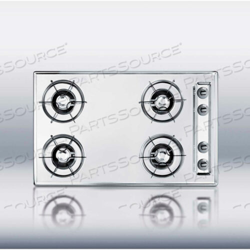 ГАЗОВАЯ ПЛИТА 30 Вт, ЧЕТЫРЕ КОНФОРК, ГАЗОВЫЙ ИСКРОВЫЙ ПОЖИГ, МАТОВЫЙ ХРОМ