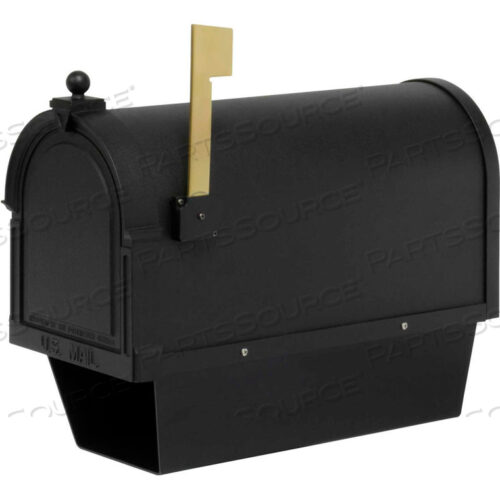 BERKSHIRE MAILBOX W/NEWSPAPER HOLDER, 3 FLUTED POLE, 9W X 19-3/4D X 16H MAILBOX DIM.