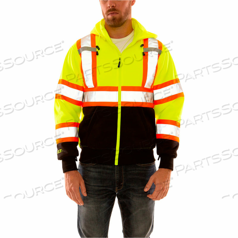 OEM#: S78122C.4XСВИТШОТ HI VIS, СЪЕМНЫЙ КАПЮШОН, ЗАСТЕЖКА-МОЛНИЯ, 2 КАРМАНА, FL LIME, 4XL от Tingley Rubber
