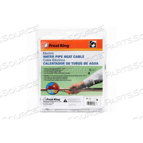 КОМПЛЕКТ АВТОМАТИЧЕСКОГО ЭЛЕКТРИЧЕСКОГО НАГРЕВАТЕЛЬНОГО КАБЕЛЯ FROST KING - ДЛИНА 12 ФУТОВ