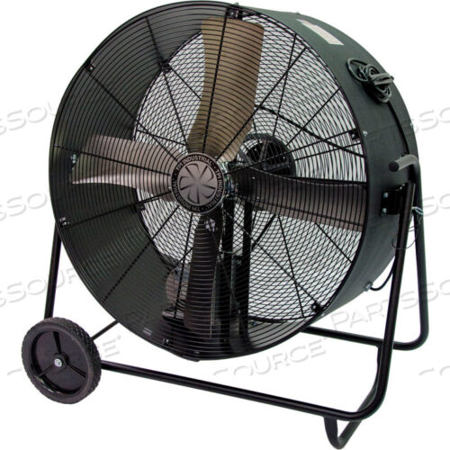 48-ДЮЙМОВЫЙ ПОРТАТИВНЫЙ ВЕНТИЛЯТОР С РЕМЕННЫМ ПРИВОДОМ, ПОВОРОТНОЕ ОСНОВАНИЕ, 1 Л.С., 14400 КУБ. ФУТОВ/МИН.