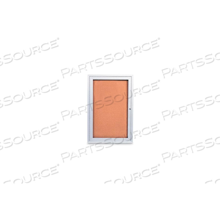 OEM#: UV403-SATIN-CORK36W X 36H 1-ДВЕРНАЯ УЛИЧНАЯ ЗАКРЫТАЯ ПРОБКОВАЯ ДОСКА С РАМКОЙ ИЗ САТИНОВОГО АЛЮМИНИЯ от United Visual Products
