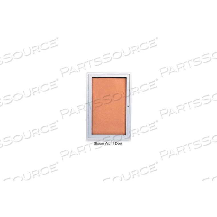OEM#: UV404-SATIN-CORK48W X 36H 2-ДВЕРНАЯ УЛИЧНАЯ ЗАКРЫТАЯ ПРОБКОВАЯ ДОСКА С РАМКОЙ ИЗ САТИНОВОГО АЛЮМИНИЯ от United Visual Products
