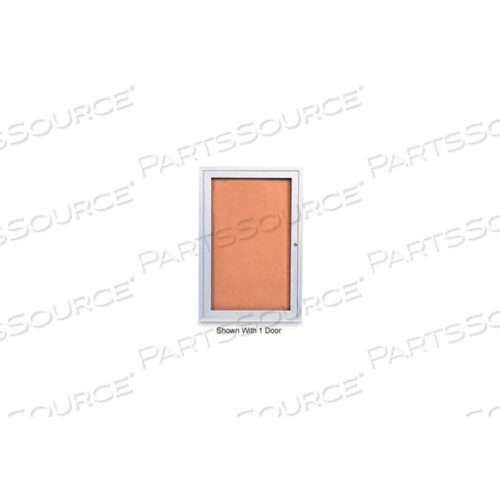 OEM#: UV406-SATIN-CORK72W X 36H 2-ДВЕРНАЯ УЛИЧНАЯ ЗАКРЫТАЯ ПРОБКОВАЯ ДОСКА С РАМКОЙ ИЗ САТИНОВОГО АЛЮМИНИЯ от United Visual Products