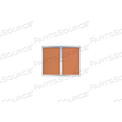 60W X 36H 2-DOOR OUTDOOR ENCLOSED CORKBOARD WITH RADIUS FRAME