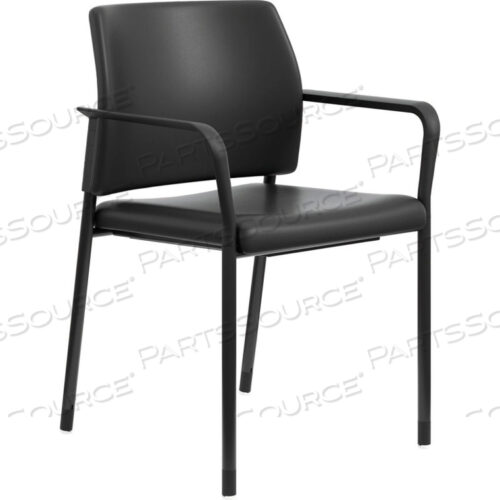 STACKING GUEST CHAIR - VINYL - BLACK - ACCOMMODATE SERIES - PACK OF 2