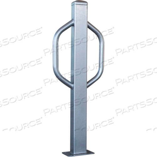 4 MODERN BIKE BOLLARD, 4 SQ. POST, 2-BIKE CAPACITY, DOUBLE SIDED, INGROUND MOUNT, BLACK, 2014S