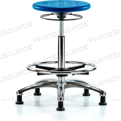 OEM#: CLR-IPHBSO-CR-CF-RG-BLUBLUE RIDGE ERGONOMICS CLEANROOM STOOL С ПОДНОЖКАМИ И ПОДНОЖКОЙ - ВЫСОКАЯ ВЫСОТА СТОЛА - СИНИЙ от E Com Inc