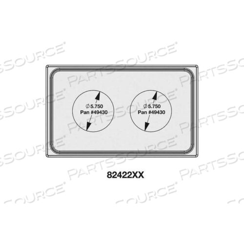 ШАБЛОН ДЛЯ КУХОННОЙ ПОСУДЫ MIRAMAR ОДИН РАЗМЕР, ДВА МАЛЕНЬКИХ КРУГЛЫХ, НЕРЖАВЕЮЩАЯ СТАЛЬ, САТИНОВЫЙ КРАЙ