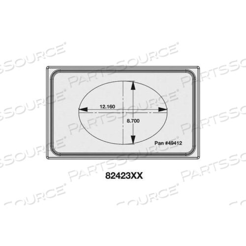 ШАБЛОН ОДИНАРНОГО РАЗМЕРА ДЛЯ КУХОННОЙ ПОСУДЫ MIRAMAR, ОДИН БОЛЬШОЙ ОВАЛ, НЕРЖАВЕЮЩАЯ СТАЛЬ, ГЛАДКИЙ КРАЙ