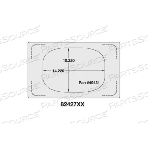 ШАБЛОН ОДИНАРНОГО РАЗМЕРА ДЛЯ КУХОННОЙ ПОСУДЫ MIRAMAR, ОДИН БОЛЬШОЙ ОВАЛ, НЕРЖАВЕЮЩАЯ СТАЛЬ, ГЛАДКИЙ КРАЙ
