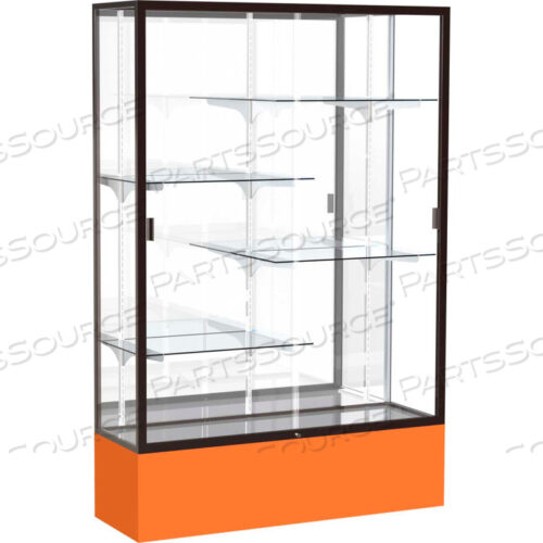 ВИТРИНА SPIRIT ОРАНЖЕВОЕ ОСНОВАНИЕ, БРОНЗОВАЯ РАМА, ЗЕРКАЛЬНАЯ ЗАДНЯЯ СТОРОНА 48 Ш X 16 Г X 72 В