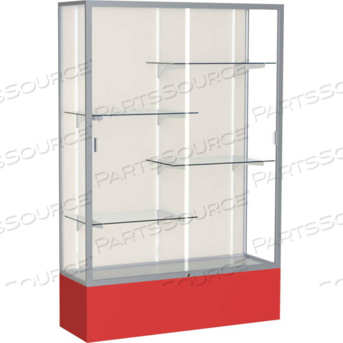 ВИТРИНА SPIRIT КРАСНОЕ ОСНОВАНИЕ, АТЛАСНАЯ РАМА, ТКАНЕВАЯ ЗАДНЯЯ СТОРОНА 48 Ш X 16 Г X 72 В