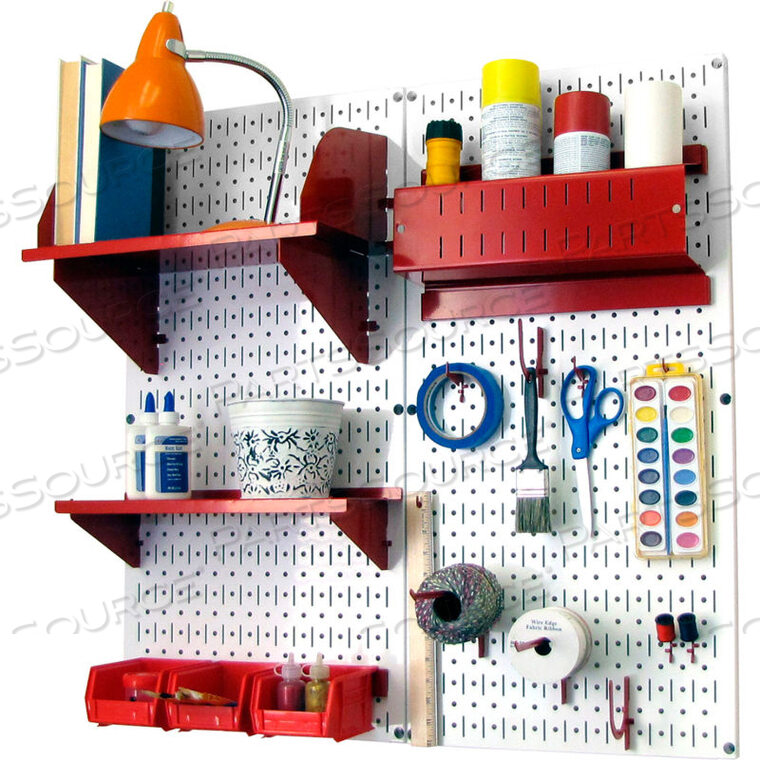 OEM#: 30-CC-200 WRPEGBOARD НАБОР ДЛЯ ХРАНЕНИЯ ОРГАНИЗАТОРОВ ДЛЯ ХОББИ-РУКОДЕЛИЯ, БЕЛЫЙ/КРАСНЫЙ, 32 X 32 X 9 от Wall Control Pegboard
