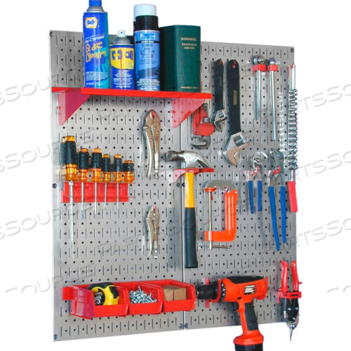 OEM#: 30-WGL-200 GVRPEGBOARD UTILITY НАБОР ДЛЯ ХРАНЕНИЯ ИНСТРУМЕНТОВ, ОЦИНКОВАННЫЙ КРАСНЫЙ, 32 X 32 X 6 от Wall Control Pegboard