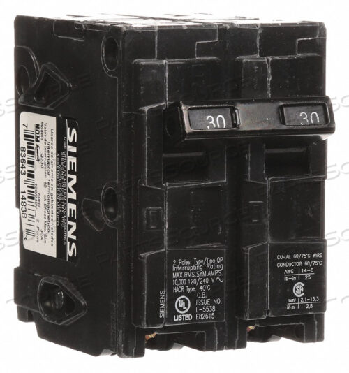 OEM#: Q230АВТОМАТИЧЕСКИЙ ВЫКЛЮЧАТЕЛЬ 30A ВИЛКА 120/240V 2P от Siemens