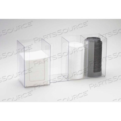 ОРГАНАЙЗЕР ДЛЯ САЛФЕТОК И КРЫШЕК ИЗ 4 СЕКЦИЙ 17-1/2 Ш X 5 Г X 8 В ЧЕРНЫЙ