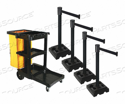 BARRIER SYSTEMS POST ЧЕРНЫЙ 15-ФУТОВЫЙ ЛЕНТА